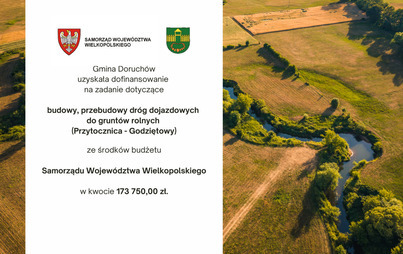 Zdjęcie do Dofinansowanie na zadanie dotyczące budowy, przebudowy dr&oacute;g dojazdowych do grunt&oacute;w rolnych!