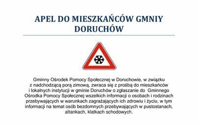 Zdjęcie do Apel do mieszkańc&oacute;w Gminy Doruch&oacute;w 