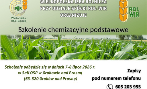 Zdjęcie do Szkolenie chemizacyjne dla rolnik&oacute;w